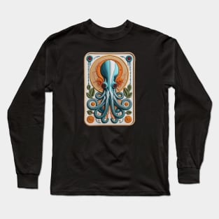 Mesmerized Octopi Embroidered Patch Long Sleeve T-Shirt